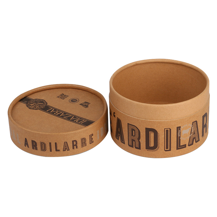 Custom Printed Kraft Cardboard Push Up Gift Paper Tube for Food Packaging Idiazabal Cheese Packaging Craft Paper Tube 