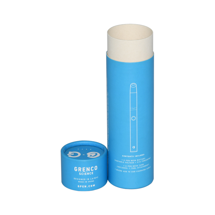 China Wholesale Custom Printed Paper Tube Cardboard Packaging Round Cylinder Paper Box for Vape Cartridge Packaging 
