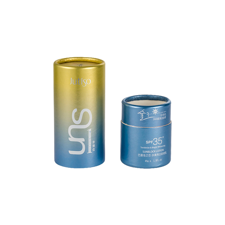 Elegant Holographic Silver Cardboard Tube Cylinder Paper Tube Packaging with Custom Printing for Cosmetic Makeup Packaging
