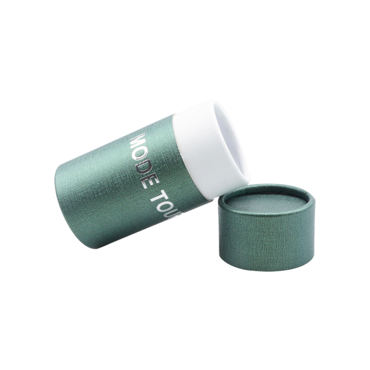 High Quality Custom Texture Paper Packaging Round Cardboard Cylinder Box with Silver Hot Stamping Logo from China Factory