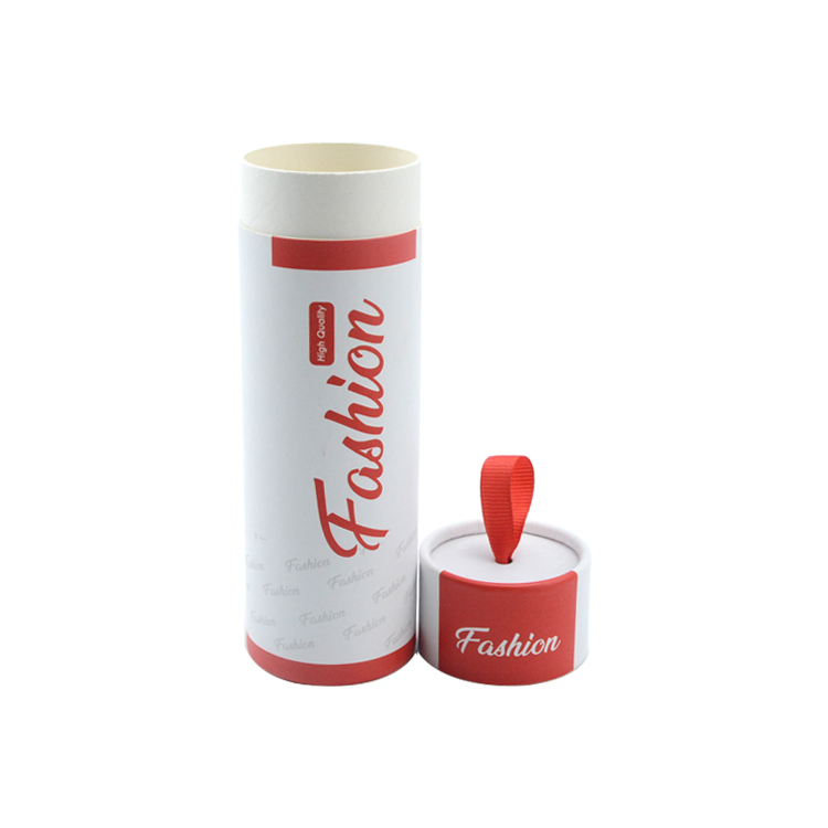 Beautiful Design Custom Cardboard Cylinder Packaging Box Paper Mailing Tubes with Silk Handle on Cap for Earphone Packaging