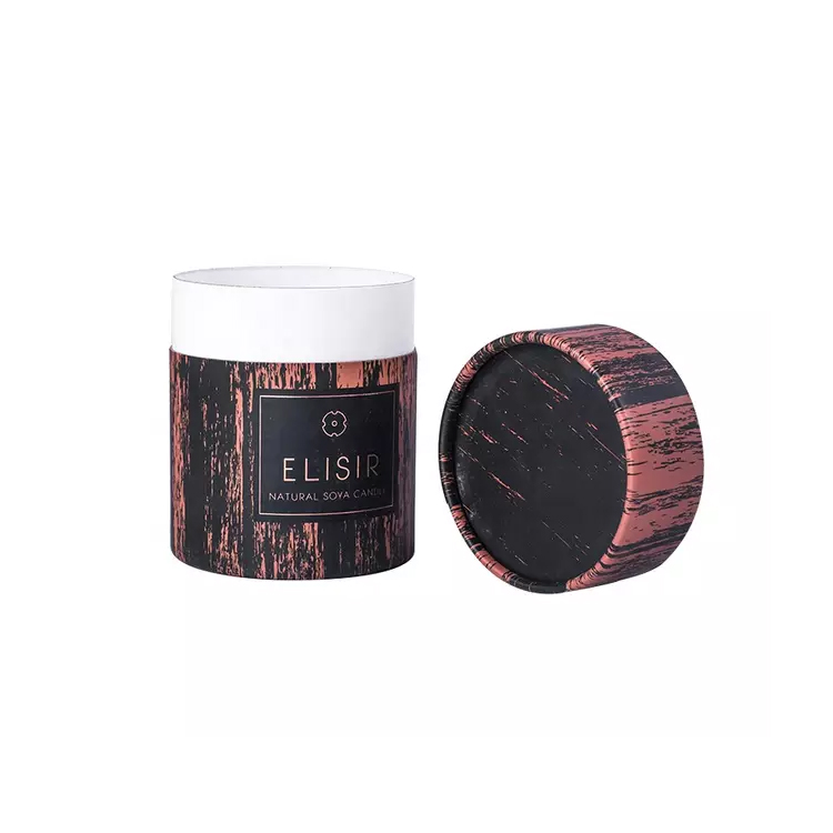 Cheap Luxury Creative Paper Tube Candle Packaging Cylinder Candle Box Packaging Wholesale with Gold Hot Foil Stamping Logo