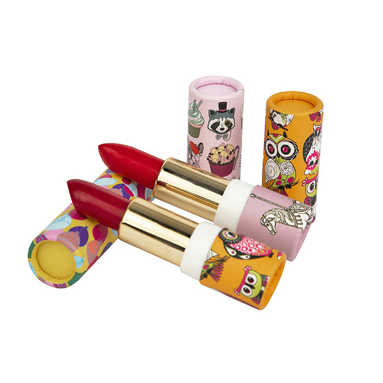 Custom Printed Push Up Cardboard Paper Lip Balm Lipstick Tube