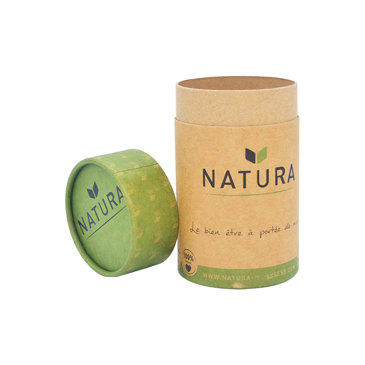 Custom Eco Friendly Kraft Paper Cylinder Round Box Biodegradable Craft Cardboard Boxes Packaging Tubes for Perfume