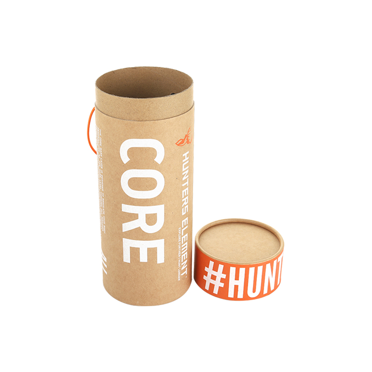 Custom Kraft Paper Tubes Packaging Cardboard Round Cylinder Container Box with Rope Handle