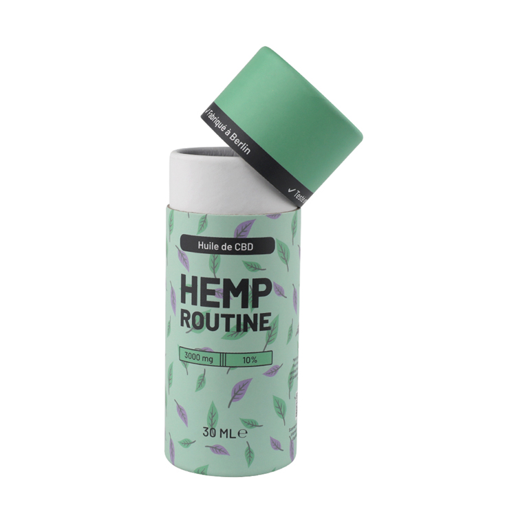 Cheap Factory Paper Hemp Oil Packaging Cylinder Tube Box Paper Tube Packaging Box with Gold Stamping