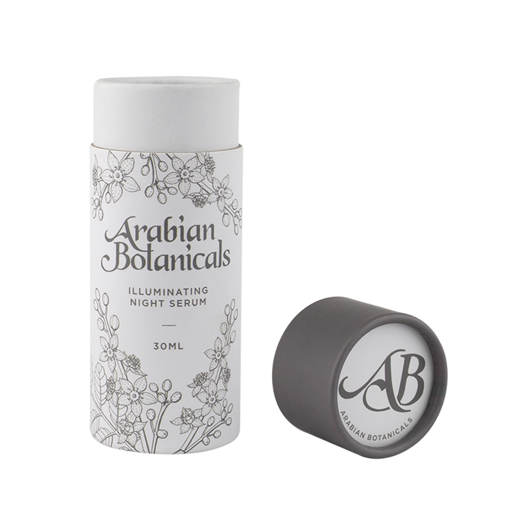 White Recyclable Cardboard Tubes Packaging Cosmetics Paper Containers for 30ml Glass Bottle