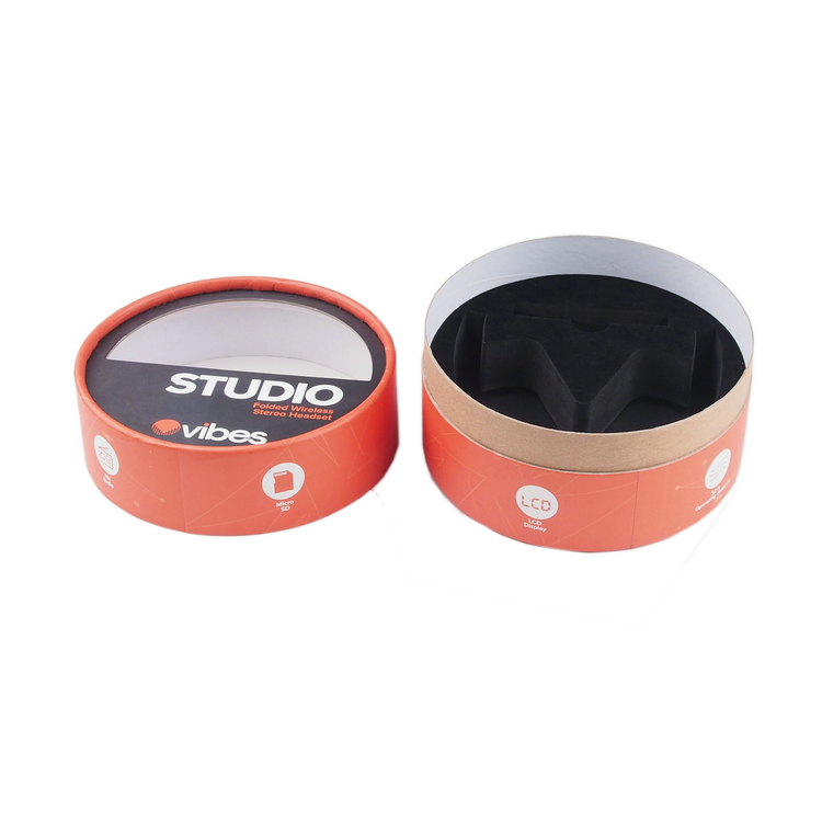 Paper Tube Box for Wireless Headset with EVA Holder