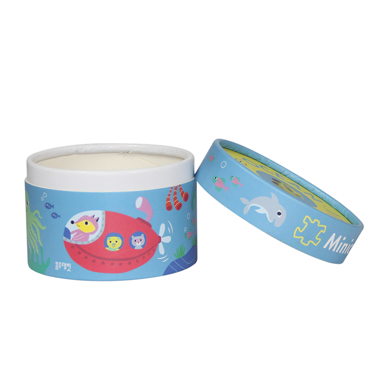  Blue Cardboard Cylinder Tube Box for Children Toy Packaging