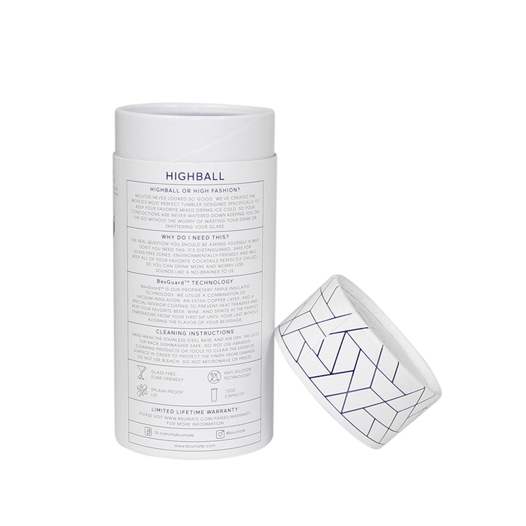 White Cardboard Paper Round Box for Wine Tumbler Packaging
