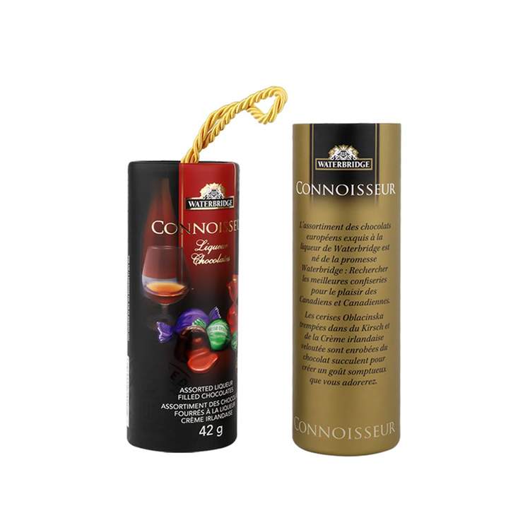 Paper Cardboard Round Boxes Chocolate Tube Packaging with Rope Handle