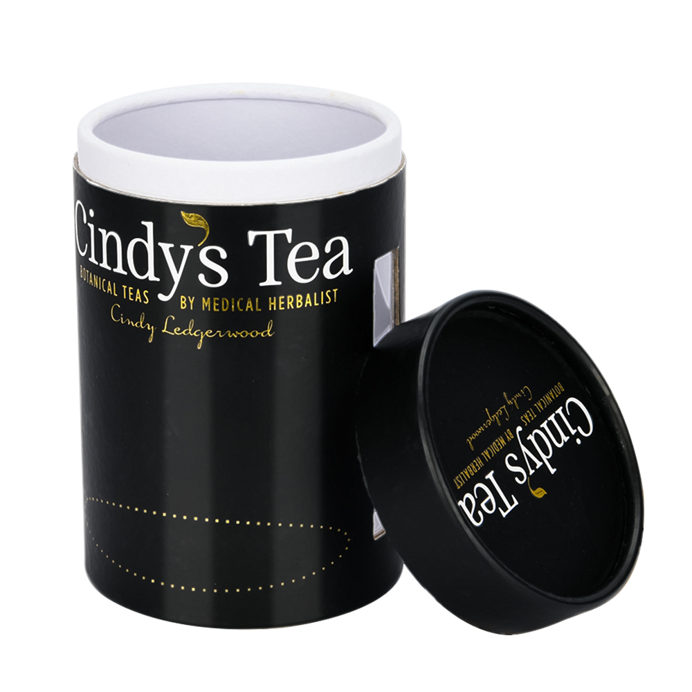  Custom Logo Printing Gold Foil Environmentally Friendly Coated Paper Black Tea Paper Tube Packaging Coffee Tube Box