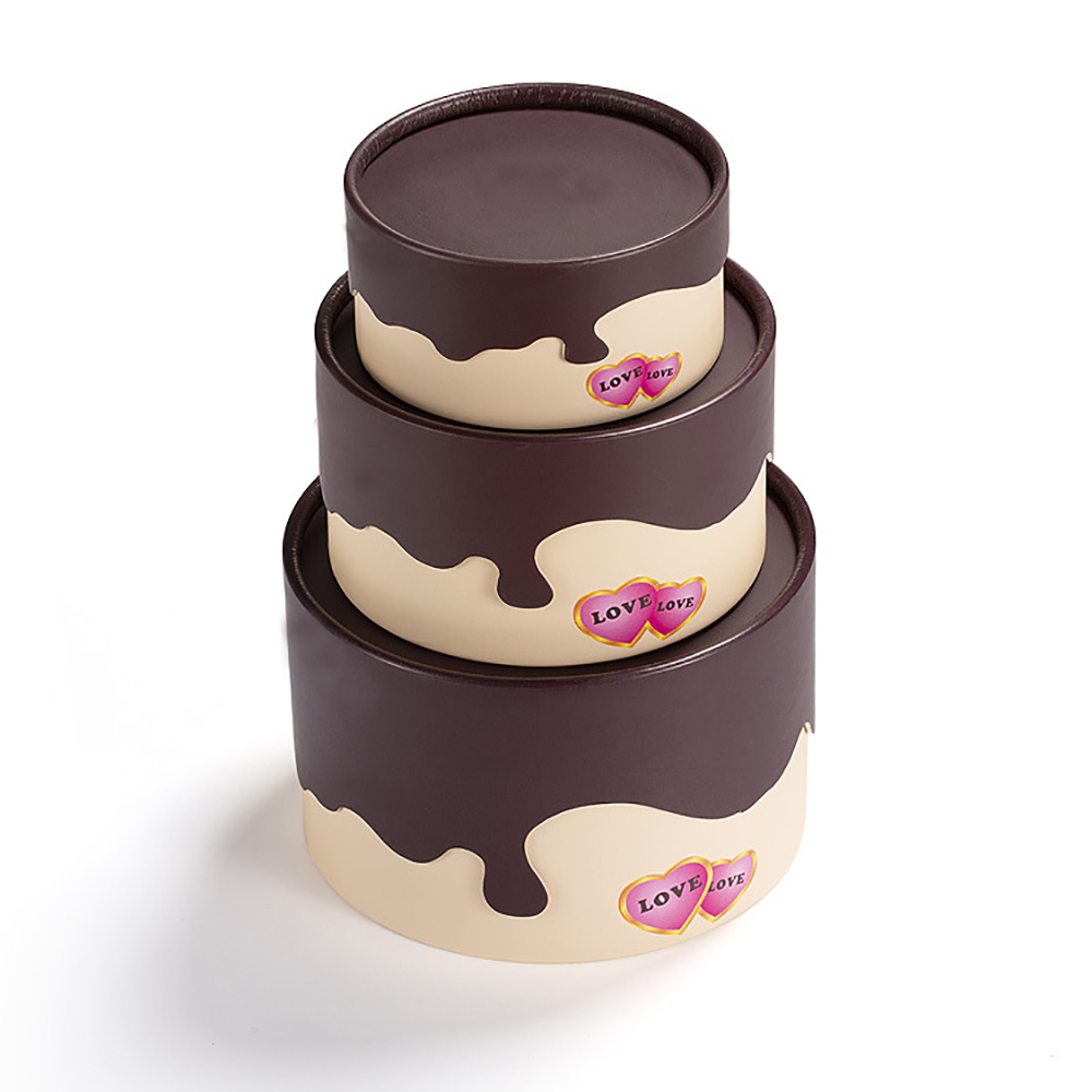 Wholesale Custom Rigid Circle Empty Festival Sweet Packaging Love Christmas Round Tube Chocolate Candy Gift Box