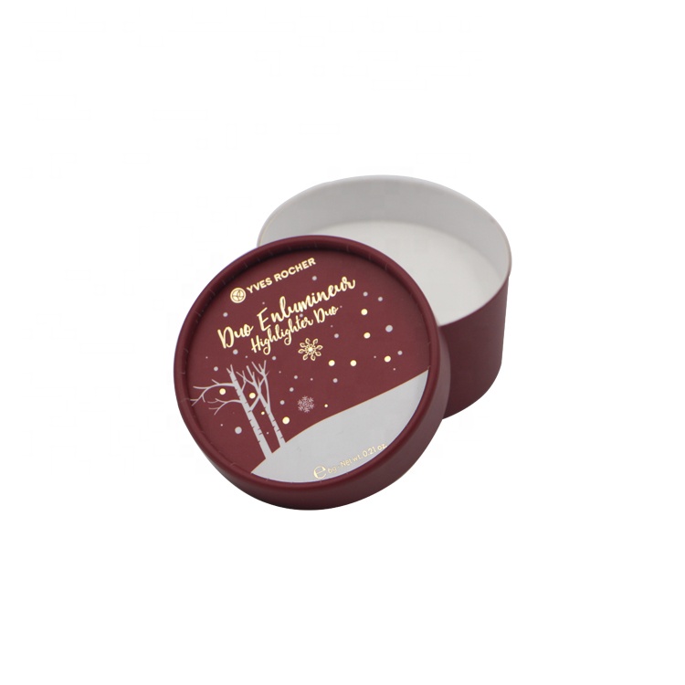 Customized Food Grade Red Color Christmas Tea Paper Cans Packaging Coffee Chocolate Round Tube Box