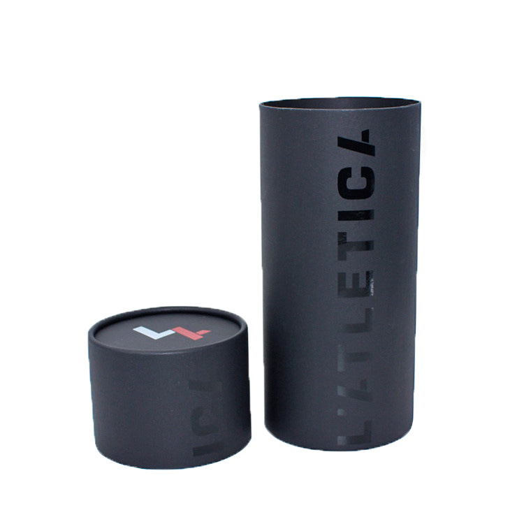 Shenzhen Manufacturer Custom Black Kraft Paper Tube Packaging Cylindrical Paper Cans UV Finishing Paper Tube Box