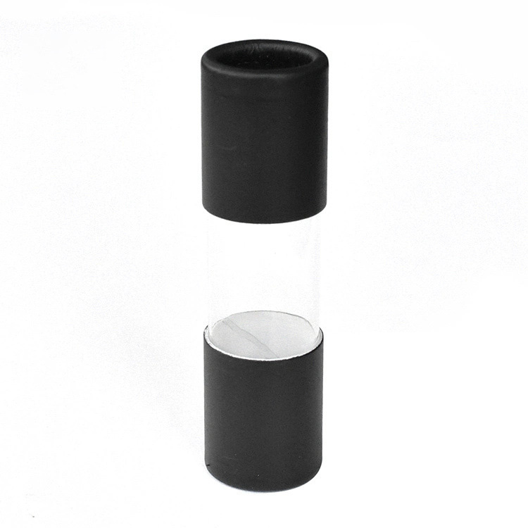 Factory Wholesale Custom High Quality Black Small Cylinder Box Cartridge Vape Pen Paper Tube Packaging With PVC Window