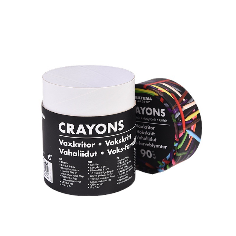 Wholesale Custom Pencil Crayons Retail Tube Packaging Color Pen Cylinder Gift Box Packaging