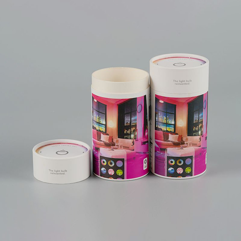 Wholesale Custom Lighting Bulb Paper Tube Packaging White Card Color Printing Audio Electronics Universal Paper Tube Packaging