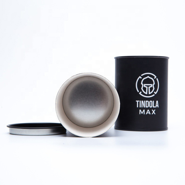 Wholesale Customized High Quality Black Metal Lid Thick Tube Packaging Box