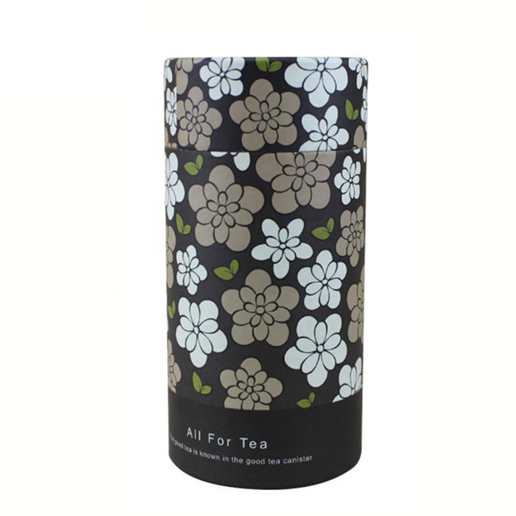 Bio-degradable Round Cylinder Paper Tube Packaging Box Recycled Food Grade Paper Tube Canister for Tea