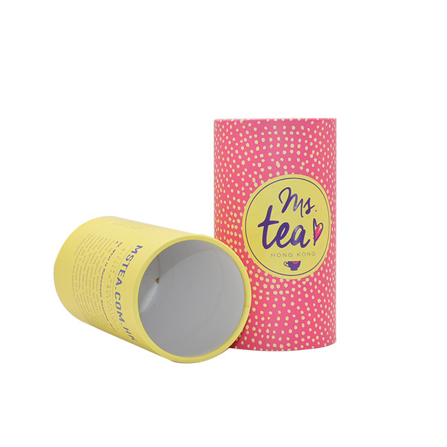 Wholesale Custom Eco Friendly White Kraft Food Box Packaging Tea Paper Packaging Canister