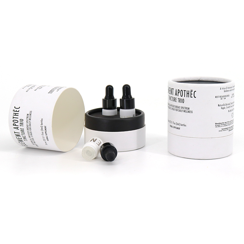 Custom Biodegradable Jar Cosmetic Paper Tube Round Paper Box Essential Oil Bottle Container Packaging For Cosmetics