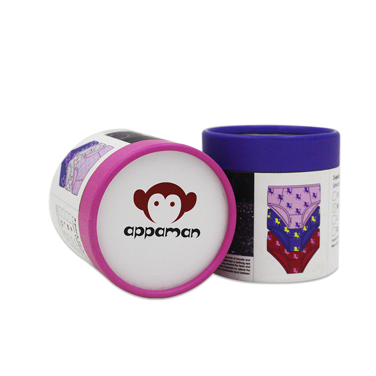 Wholesale Custom Printed Top Quality Clothes Paper Tube Packaging Underwear Paper Tube Packaging