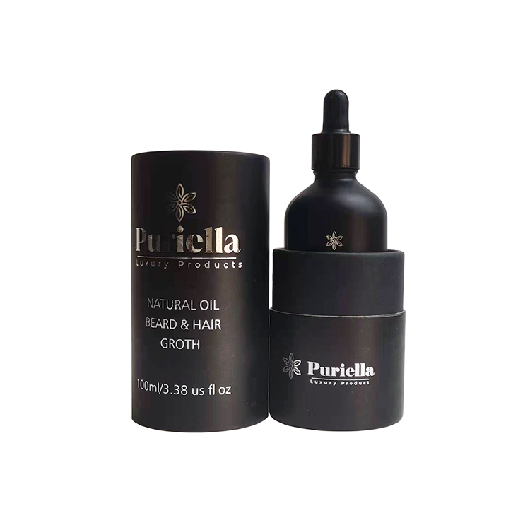 Wholesale Custom Printed Black Cylinder Tube Paper Packaging Box Perfume Paper Tube For Essential Oil