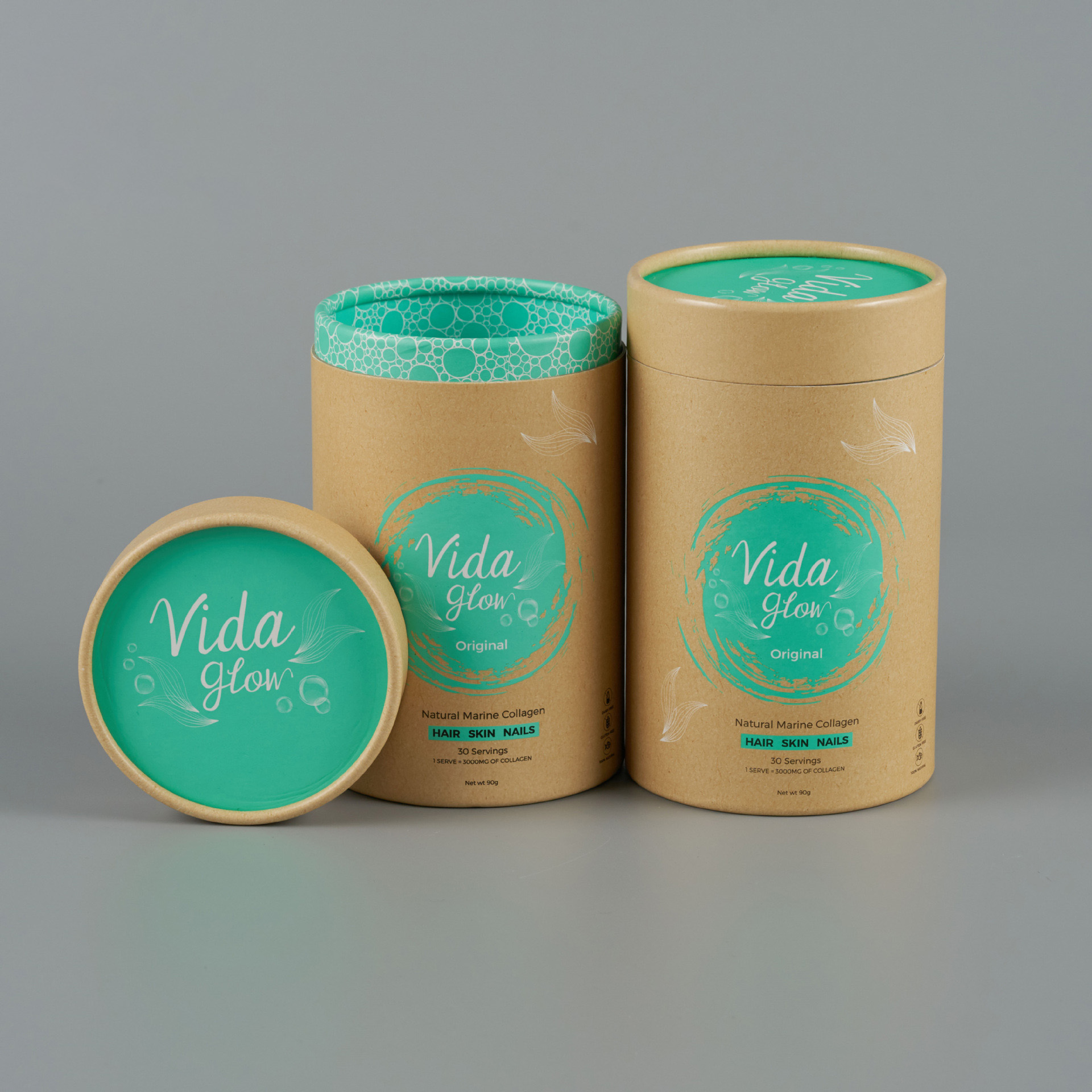 Wholesale Custom Probiotic Powder Paper Cylinder Packaging Color Printing Food Grade Kraft Paper Cylindrical Paper Jar