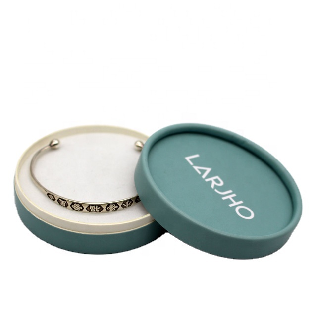  Customized Design Green Jewelry Boxes Eco Friendly Paper Small Packaging Jewelry Cylinder Tube For Earrings Bracelets