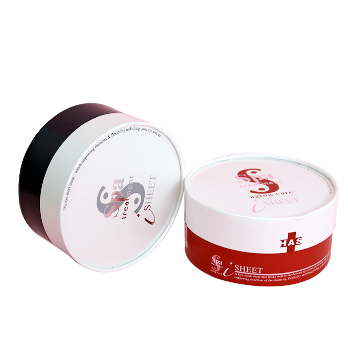 High Quality Sliver Hot Foil Stamping Tube Box Custom Paper Round Tube Box for Spa Eye Mask Sheet