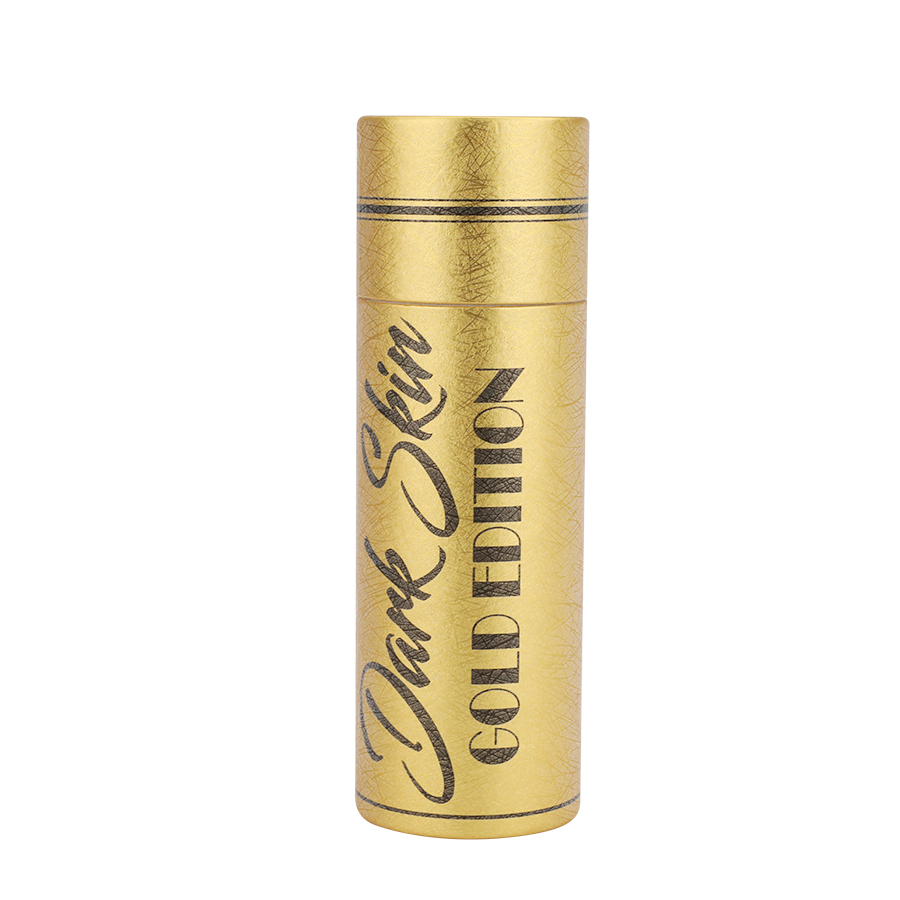 Custom Luxury Gold Textured Cardboard Cylinder Box Recycled Paper Tube Packaging For Cosmetics Bottle