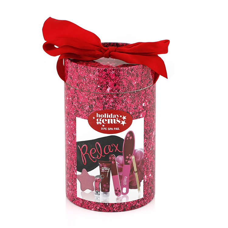 Custom Recycled Cylinder Packaging Gift Box Cardboard Core Round Paper Tube With Red Ribbon