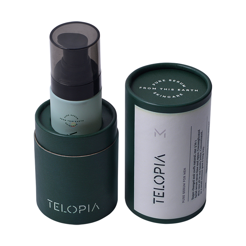 Beautiful Design Recycled Cardboard Rigid Round Bottle Gift Paper Tube Cosmetic Jar Packaging