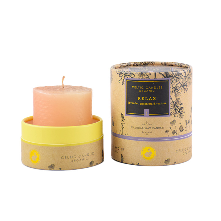 Hot Sales Degradable Candle Packaging Kraft Paper Tube Round Candle Jar Container Packaging With EVA
