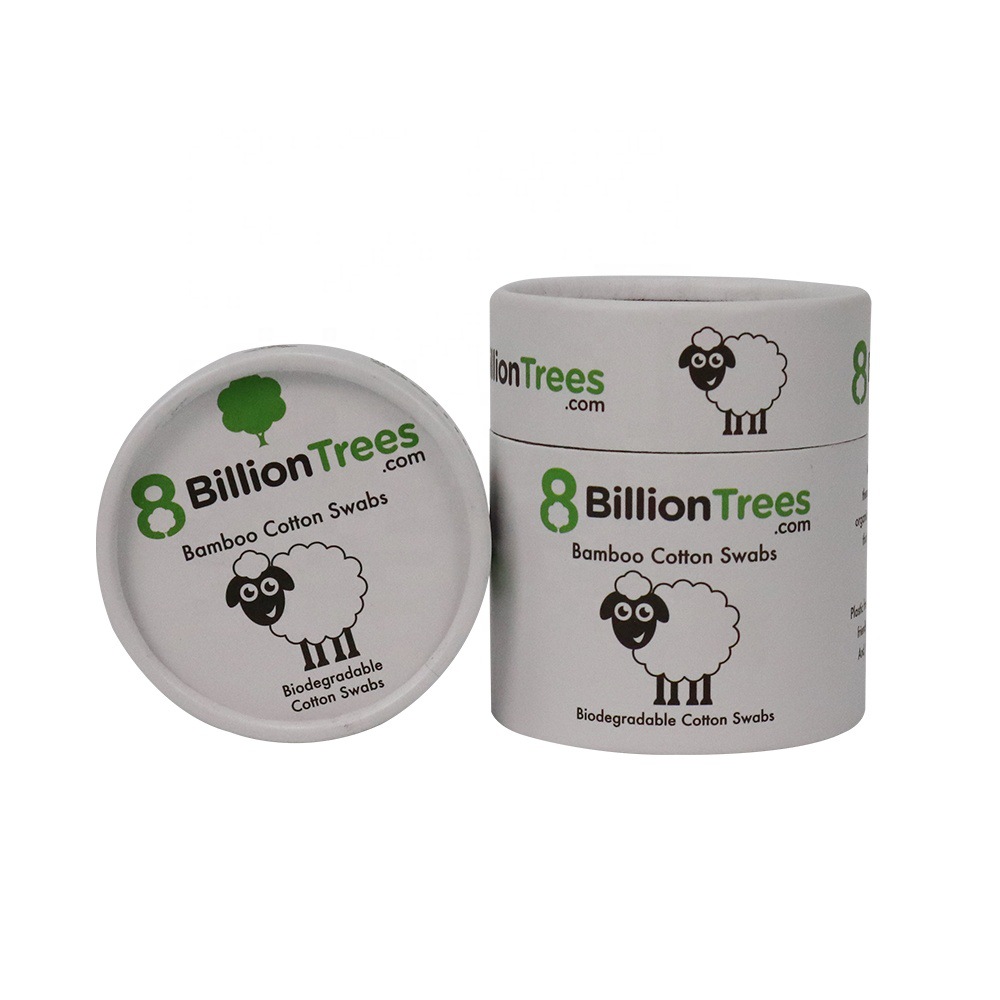 Low Price Degradable White Paper Tube Paper Box Round Paper Container For Cotton Swabs