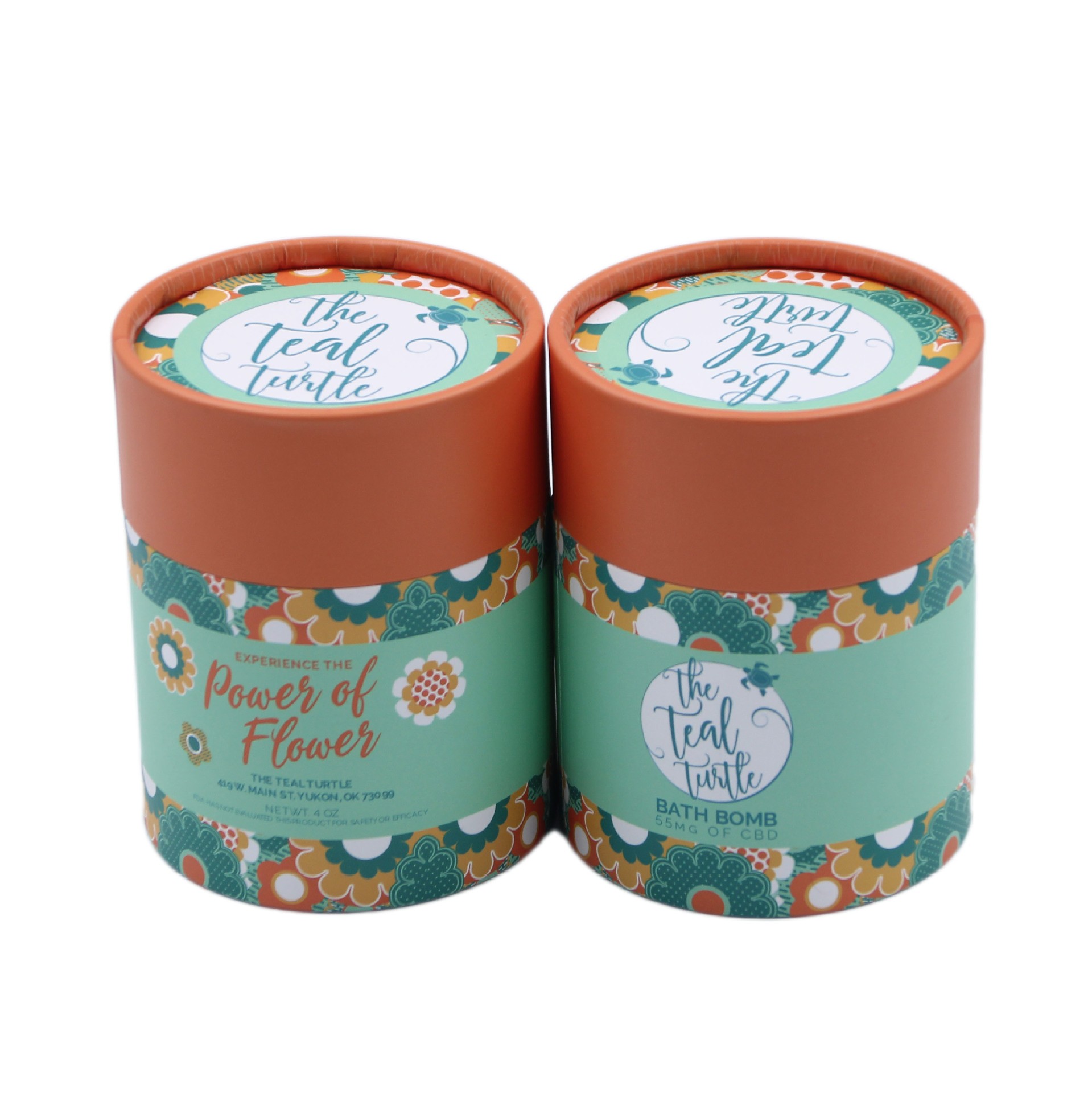 Custom Printed Food Creative Gift Round Kraft Paper Tube Flower Tea Paper Tube Packaging