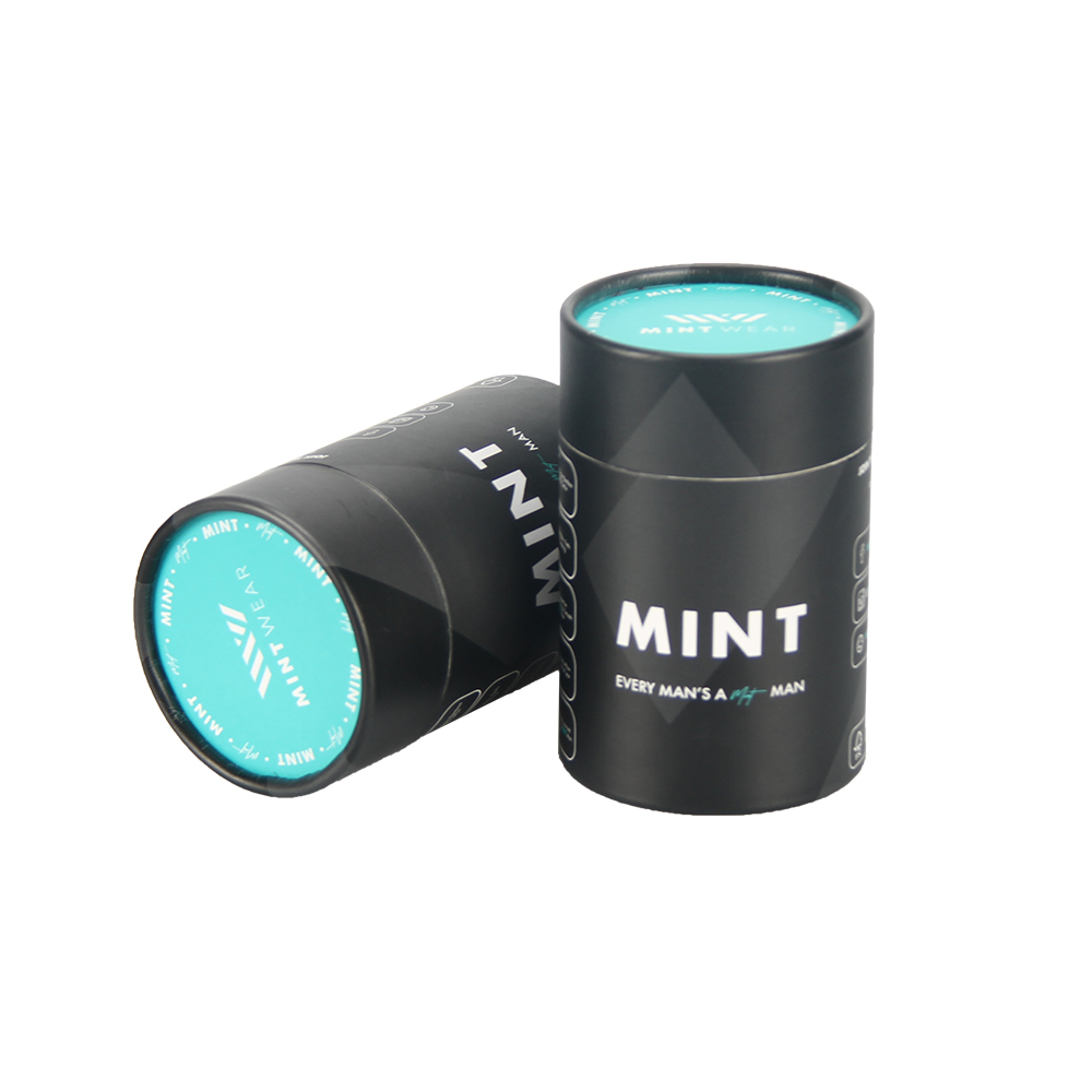Custom High Quality Black Cylinder Paper Box Premium Man's Underwear Paper Tube Packaging
