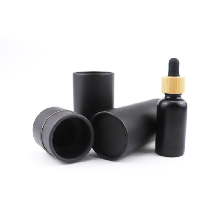 Custom Eco Friendly Mini Twist Up Black Paper Tubes Drop Bottle Cosmetic Packaging Paper Tube Box