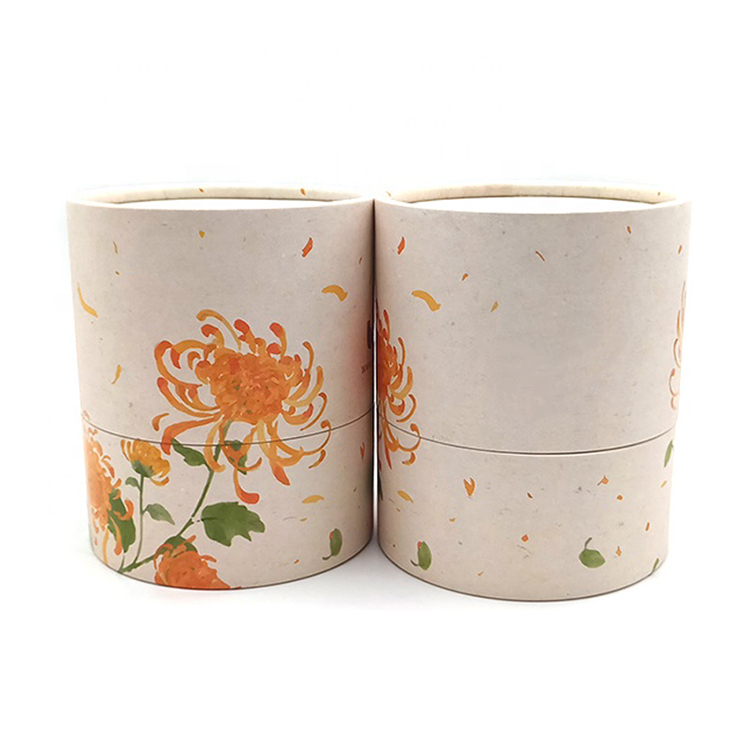 Custom Eco-Friendly Degradable Candle Jar Paper Tube Packaging Box Printing Cylinder Gift Paper Box For Coffee Tea Bags