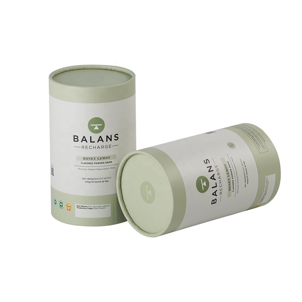 Eco Friendly Food Grade Paper Canister Tea Coffee Salt Spice Nuts Sugar Chocolate Paper Tube Packaging