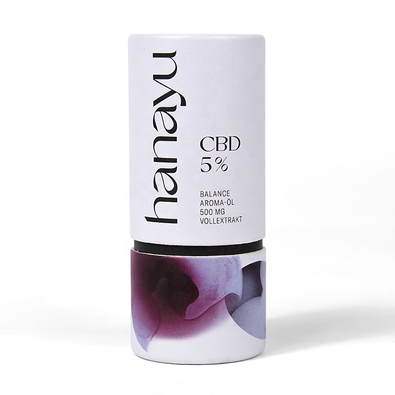  Luxury Printing CBD Oil Bottle Cylinder Packaging Box Essential Oil Paper Tube With EVA Insert