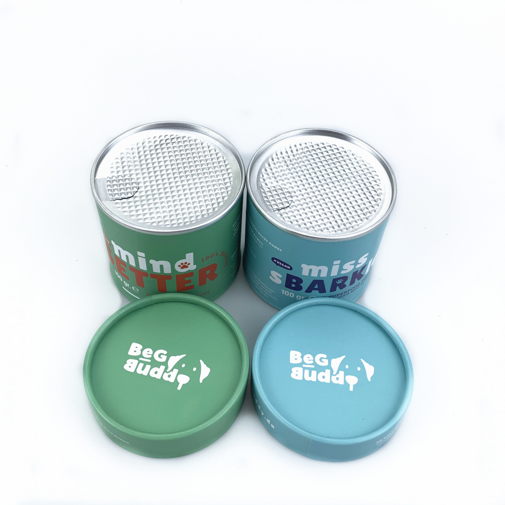 Custom Aluminum Lining Paper Tube Pet Food Packaging Wet Dog Cat Food Paper Tube Packaging